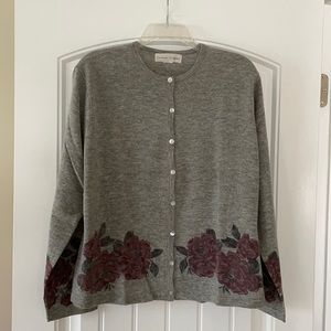 Never worn Casual Corner Floral Border Cardigan